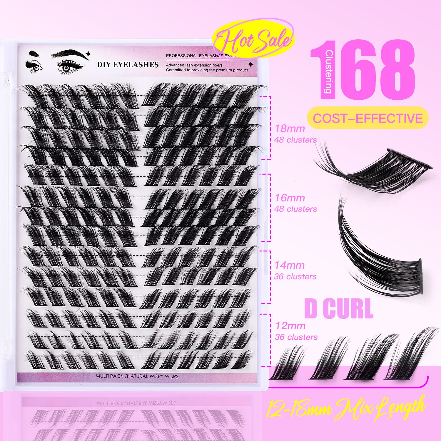 168clusters False eyelashes Natural thick false eyelashes
