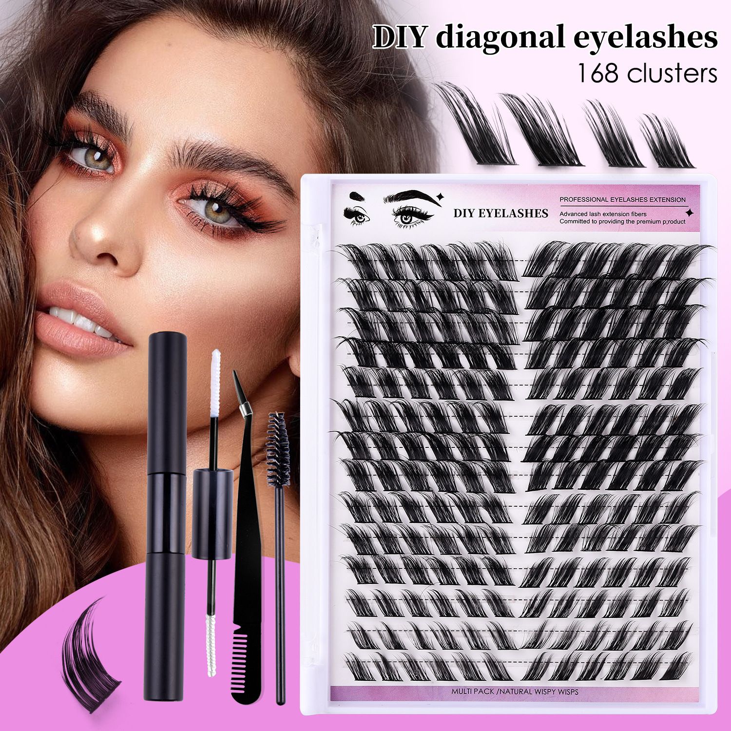 168clusters False eyelashes Natural thick false eyelashes