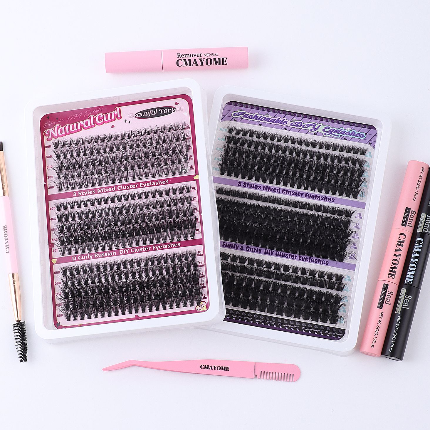 DIY Segmented false eyelash set, large capacity dense single cluster of false eyelashes（30D/40D/50D/60D/80D/100D）