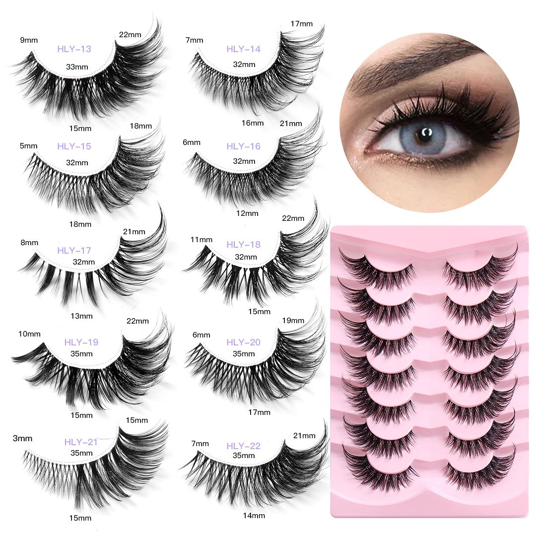 7pairs False Eye Lashes Natural thick false eyelashes, long eyelashes simulation