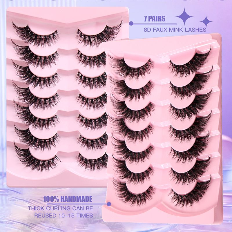 7pairs False Eye Lashes Natural thick false eyelashes, long eyelashes simulation