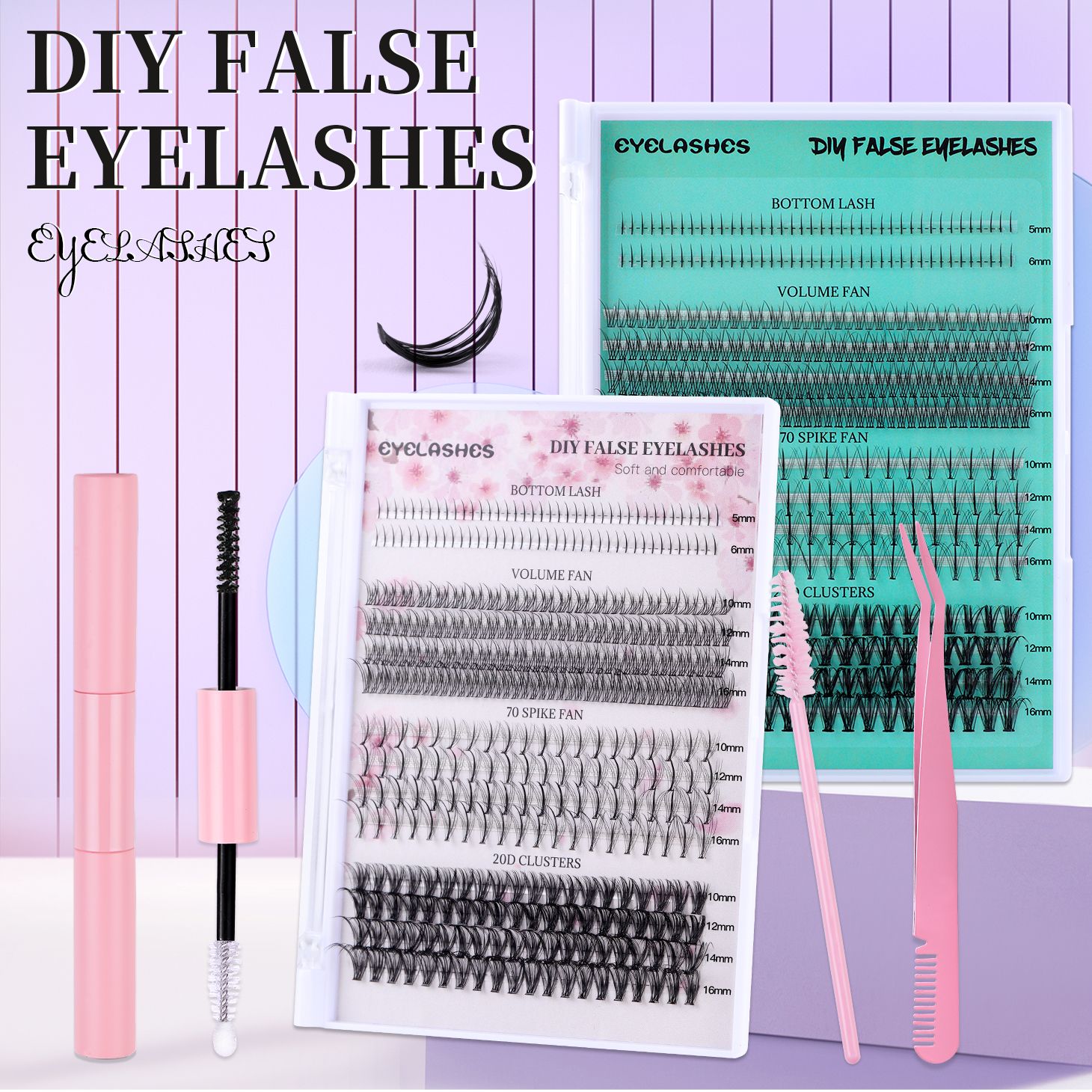 404clusters False Eye Lashes Natural thick false eyelashes, long eyelashes simulation