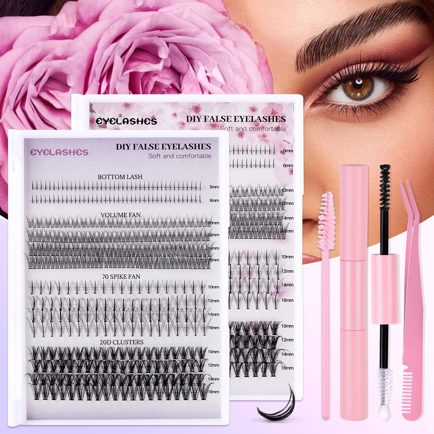 404clusters False Eye Lashes Natural thick false eyelashes, long eyelashes simulation