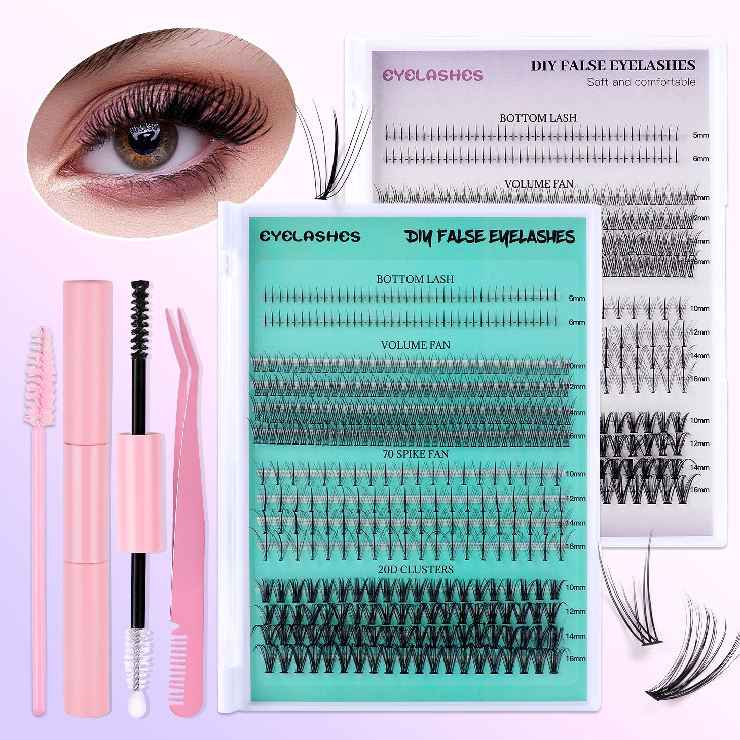 404clusters False Eye Lashes Natural thick false eyelashes, long eyelashes simulation