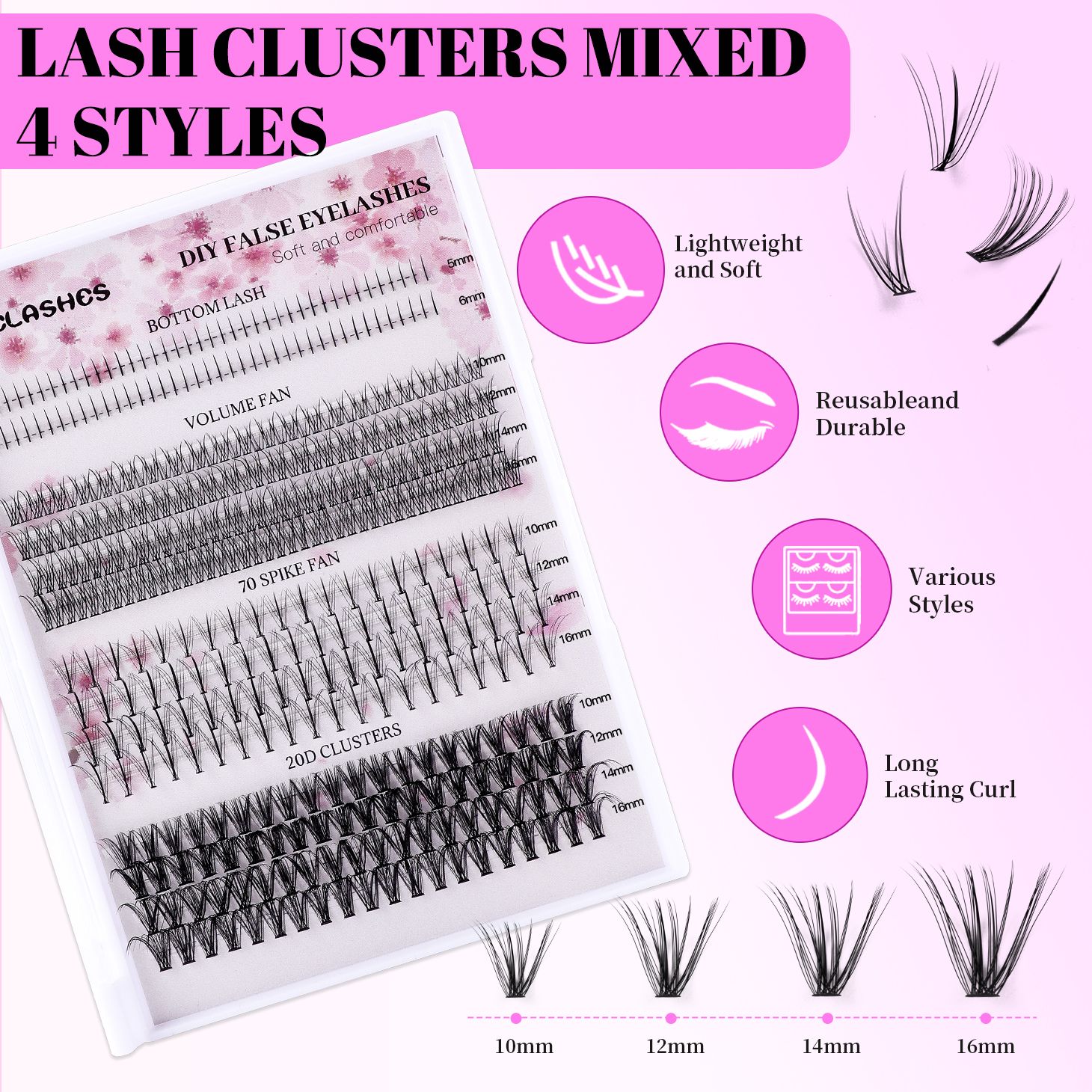 404clusters False Eye Lashes Natural thick false eyelashes, long eyelashes simulation