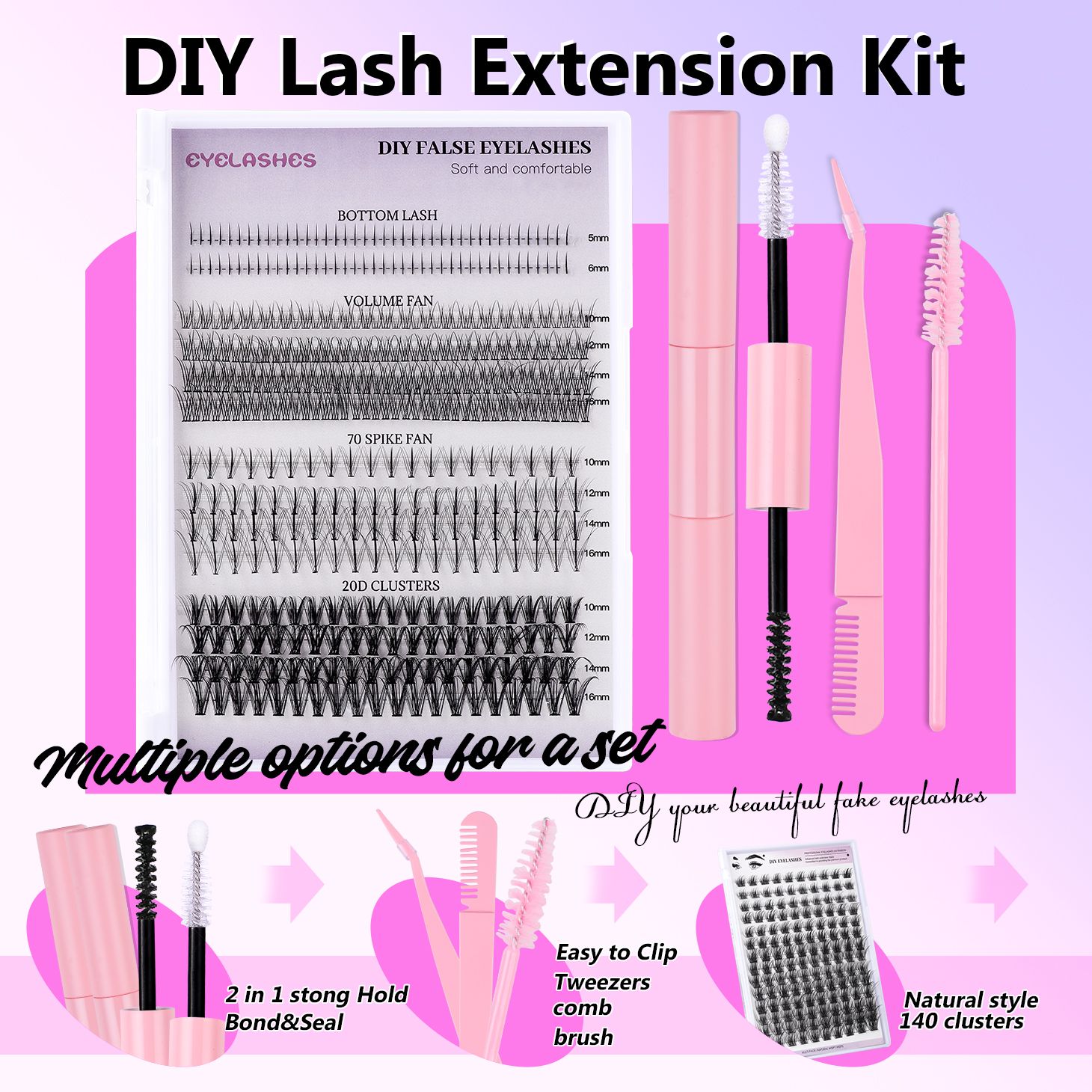 404clusters False Eye Lashes Natural thick false eyelashes, long eyelashes simulation