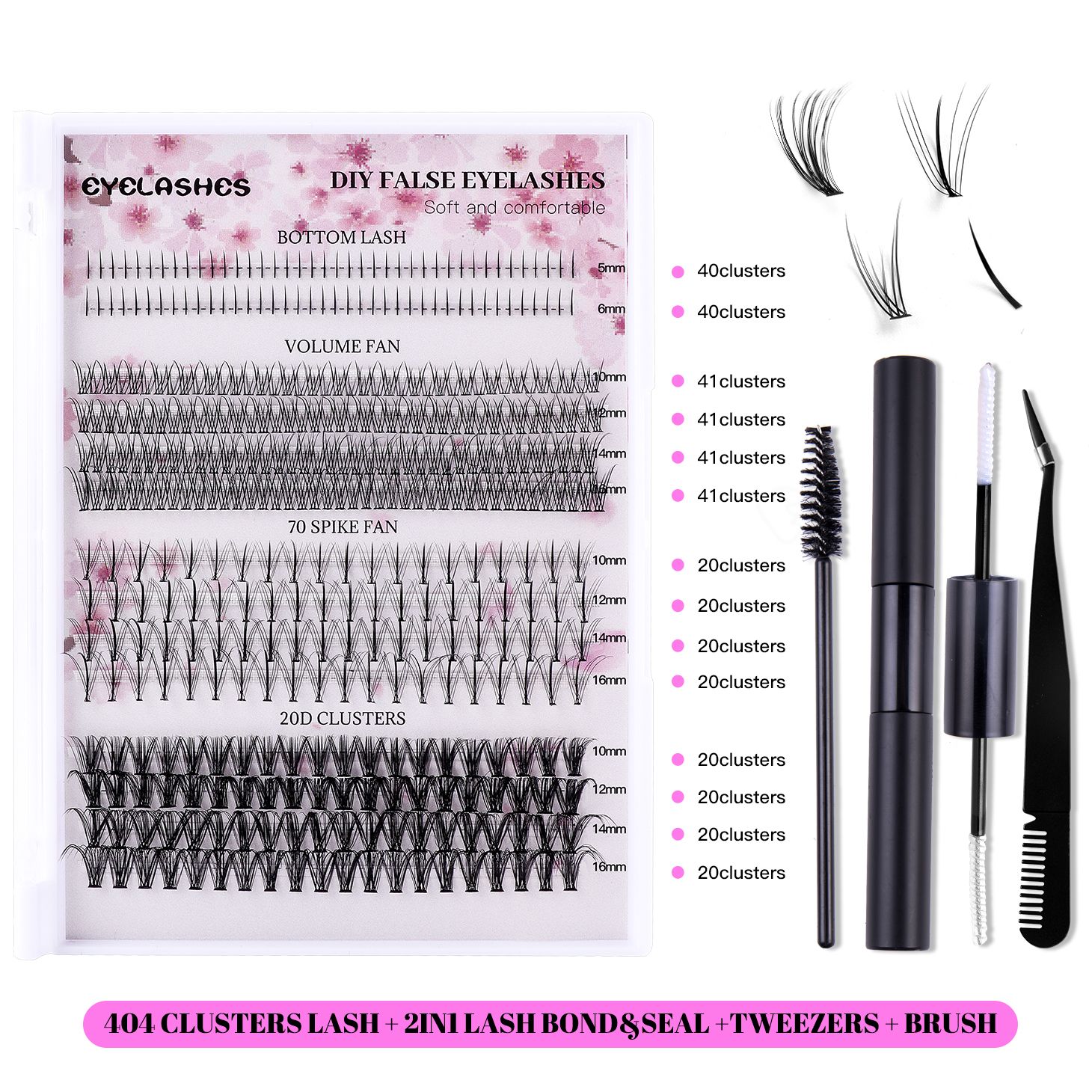 404clusters False Eye Lashes Natural thick false eyelashes, long eyelashes simulation