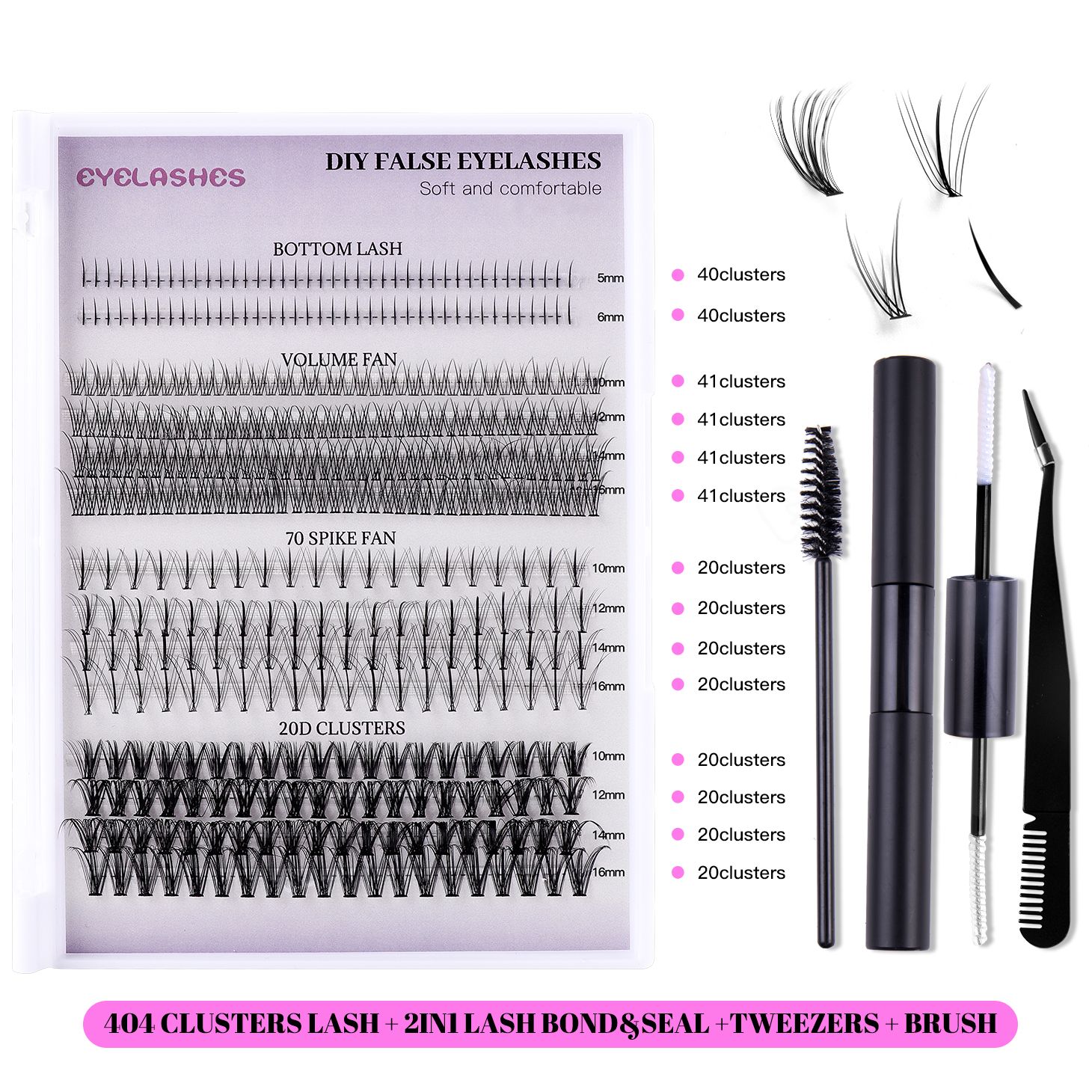 404clusters False Eye Lashes Natural thick false eyelashes, long eyelashes simulation