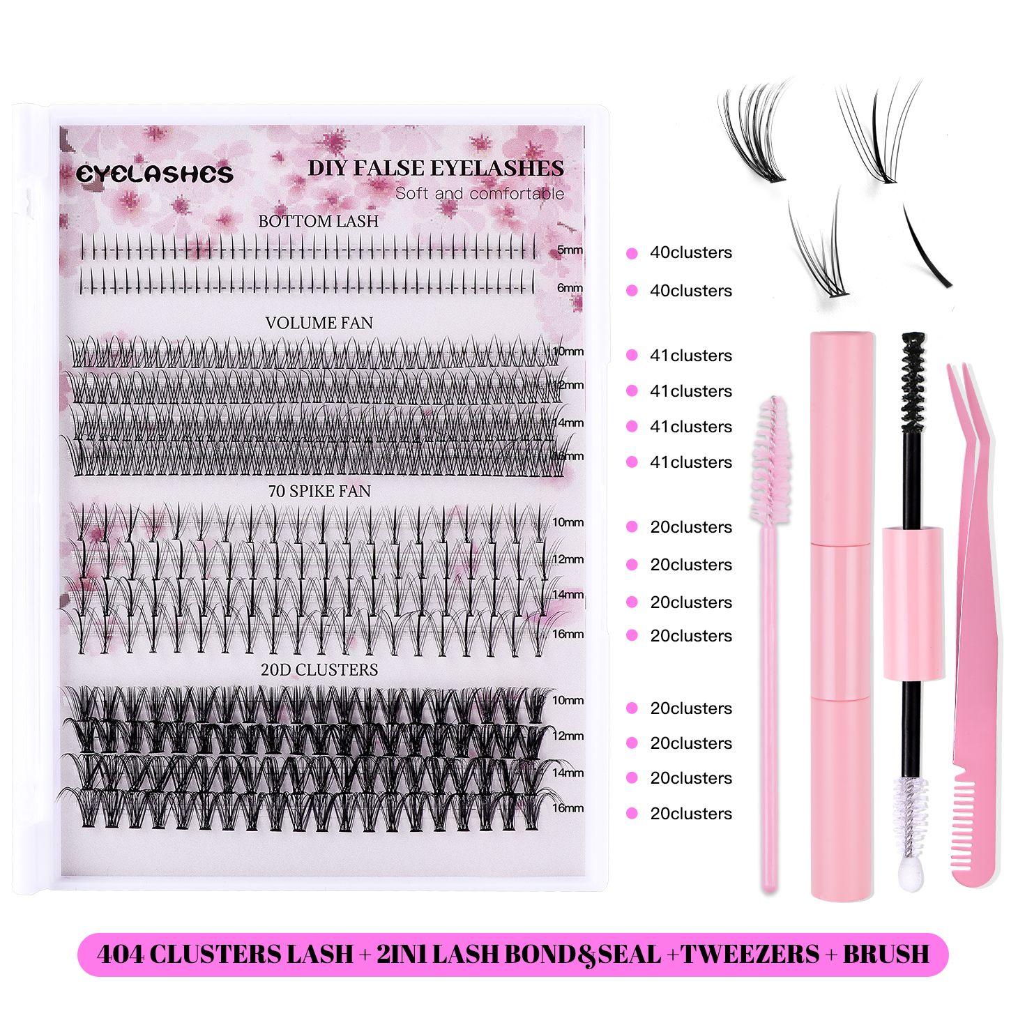 404clusters False Eye Lashes Natural thick false eyelashes, long eyelashes simulation