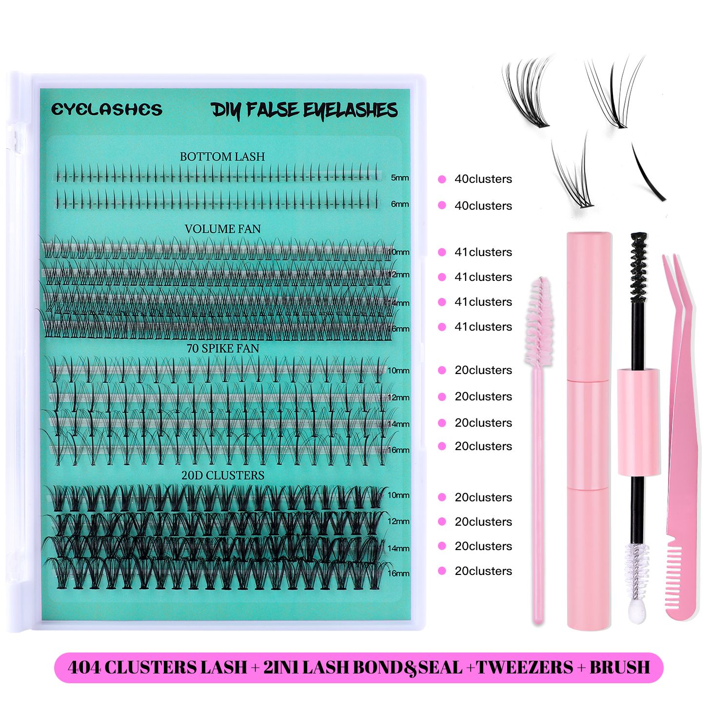 404clusters False Eye Lashes Natural thick false eyelashes, long eyelashes simulation