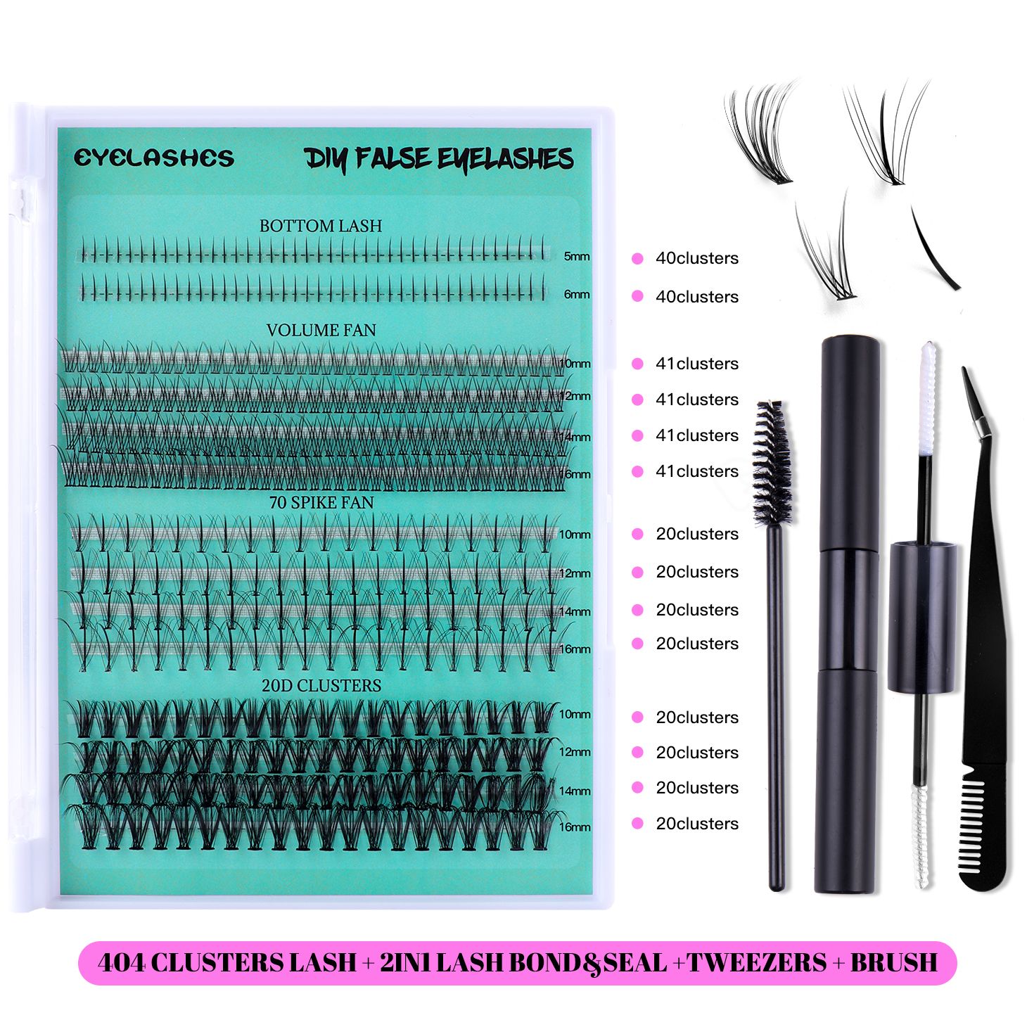 404clusters False Eye Lashes Natural thick false eyelashes, long eyelashes simulation