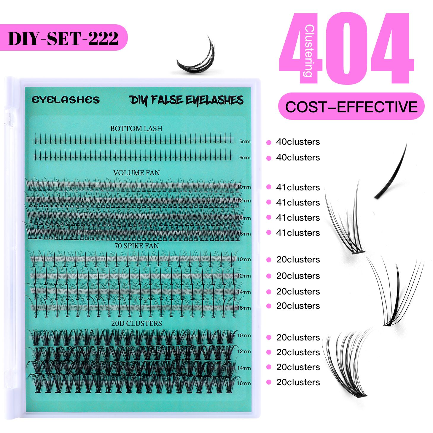 404clusters False Eye Lashes Natural thick false eyelashes, long eyelashes simulation