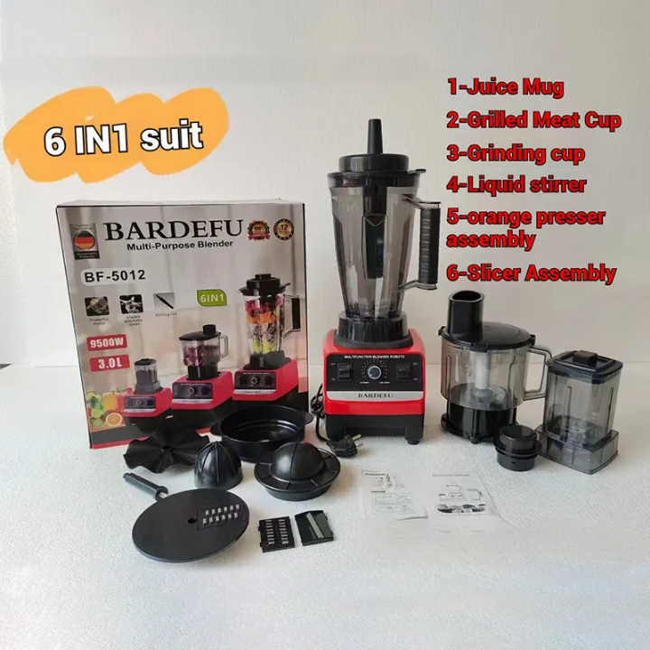 6in1 commercial Blender 9500W heavy duty Blender with Grinder,meat grinder, juicer,orange pressor,slicer commercial 6in1 food processor commercial Blender 3L jug 9500W heavy duty home,hotel blender