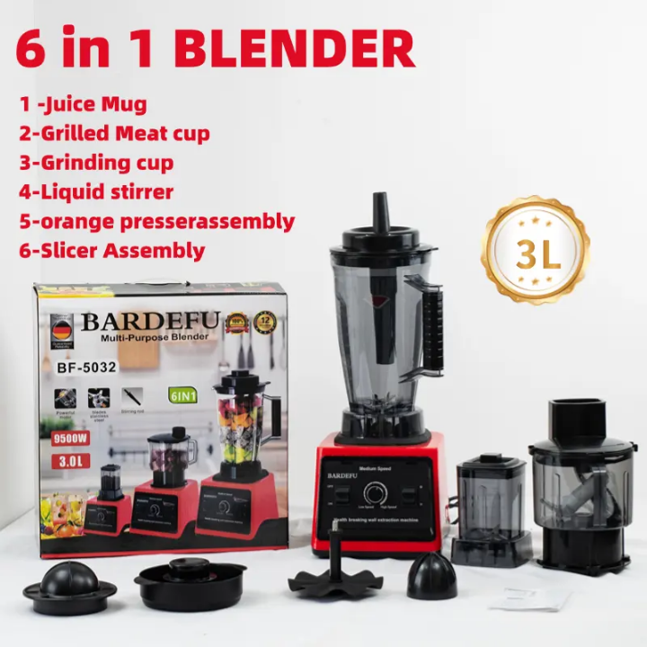 6in1 commercial Blender 9500W heavy duty Blender with Grinder,meat grinder, juicer,orange pressor,slicer commercial 6in1 food processor commercial Blender 3L jug 9500W heavy duty home,hotel blender