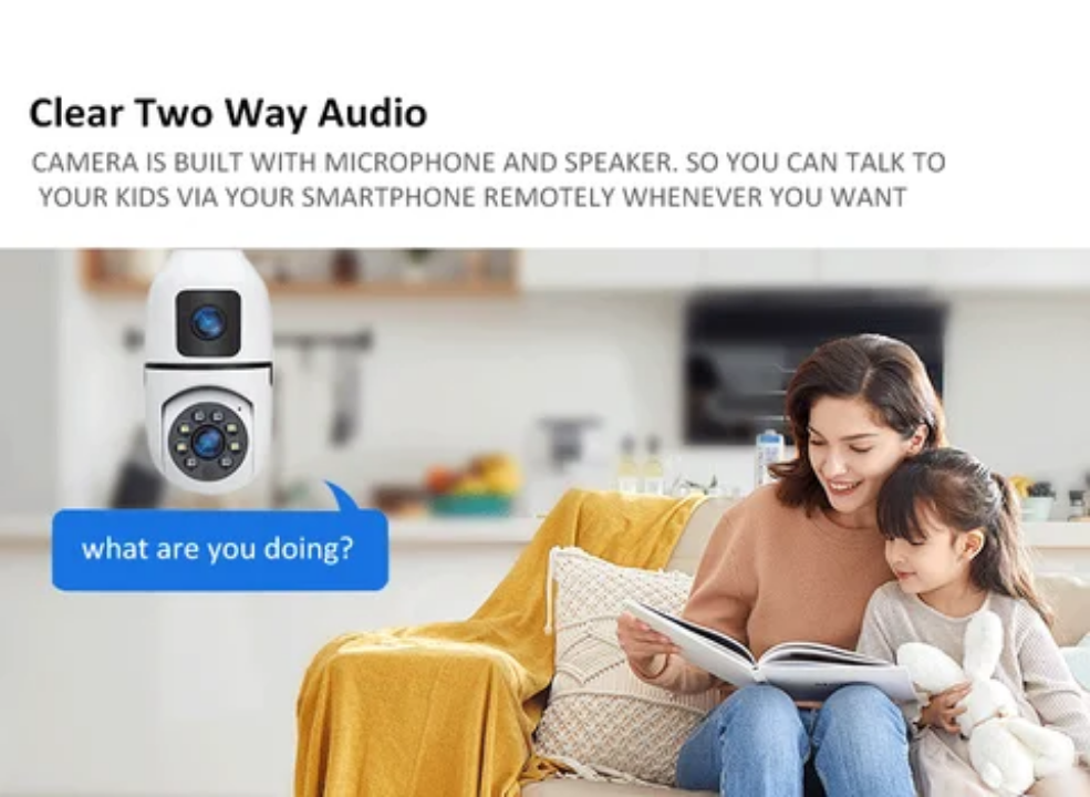 Dual  lens CCTV CAMERA AI Human Detection ,Human Tracking ,Two Way Talk ,Full Color Night Vision ,Built-in Siren,Picture Push ,APP Remote Control,r camera