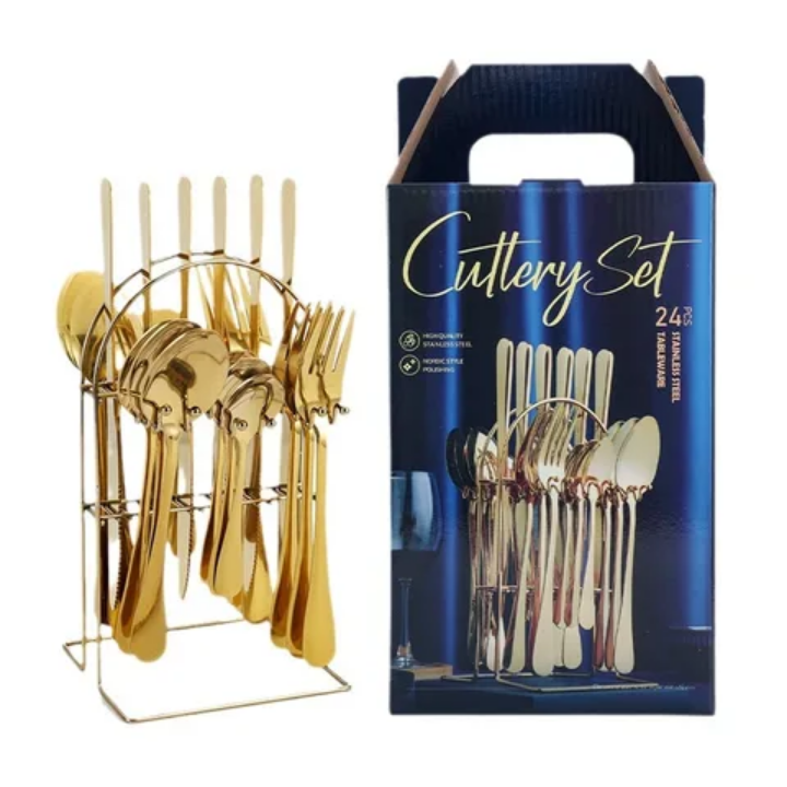 24pcs cutlery set high quality kitchen set of spoon,folk& knife set stainless steel stylish cutlery set
