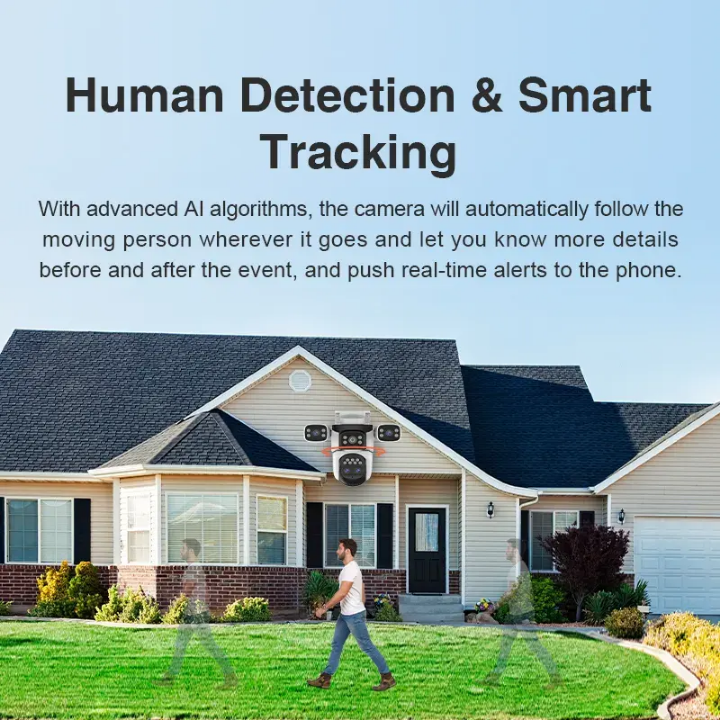 4Lens CCTV CAMERA 12MP CCTV WIFI CAMERA Rotatable side cameras,360°  coverage HD video quality high quality 4Lens Wifi CCTV camera with motion tracking, inbuilt siren, two way communication, night vis