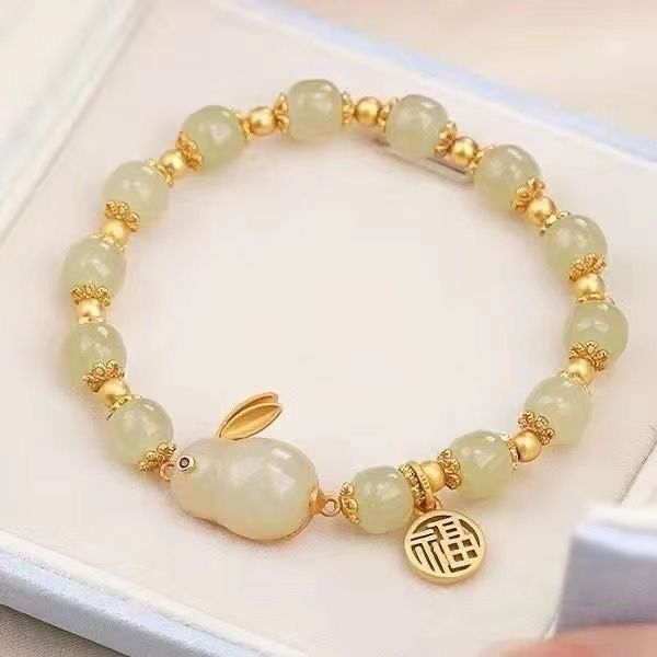 Jade Rabbit Bracelet Women's Ins Niche Design High-value Student Bracelet Girlfriend Ancient Style Birthday Gift