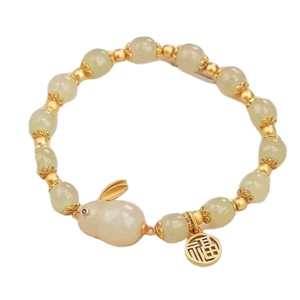Jade Rabbit Bracelet Women's Ins Niche Design High-value Student Bracelet Girlfriend Ancient Style Birthday Gift