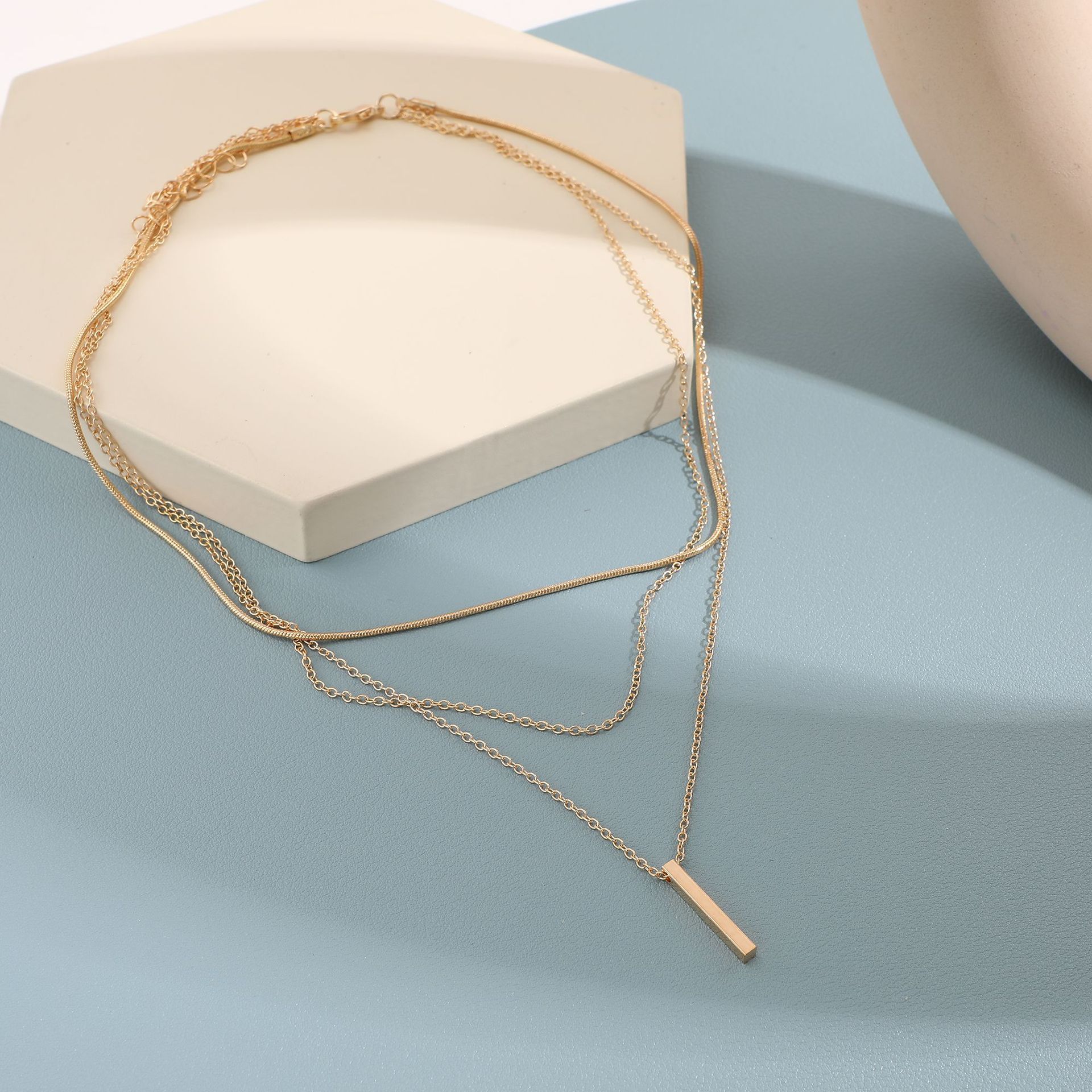 Hot Selling Personality Multi-Layer Necklace European and American Cross-border Necklace Women's Small Stick Pendant Clavicle Chain Nikkor
As