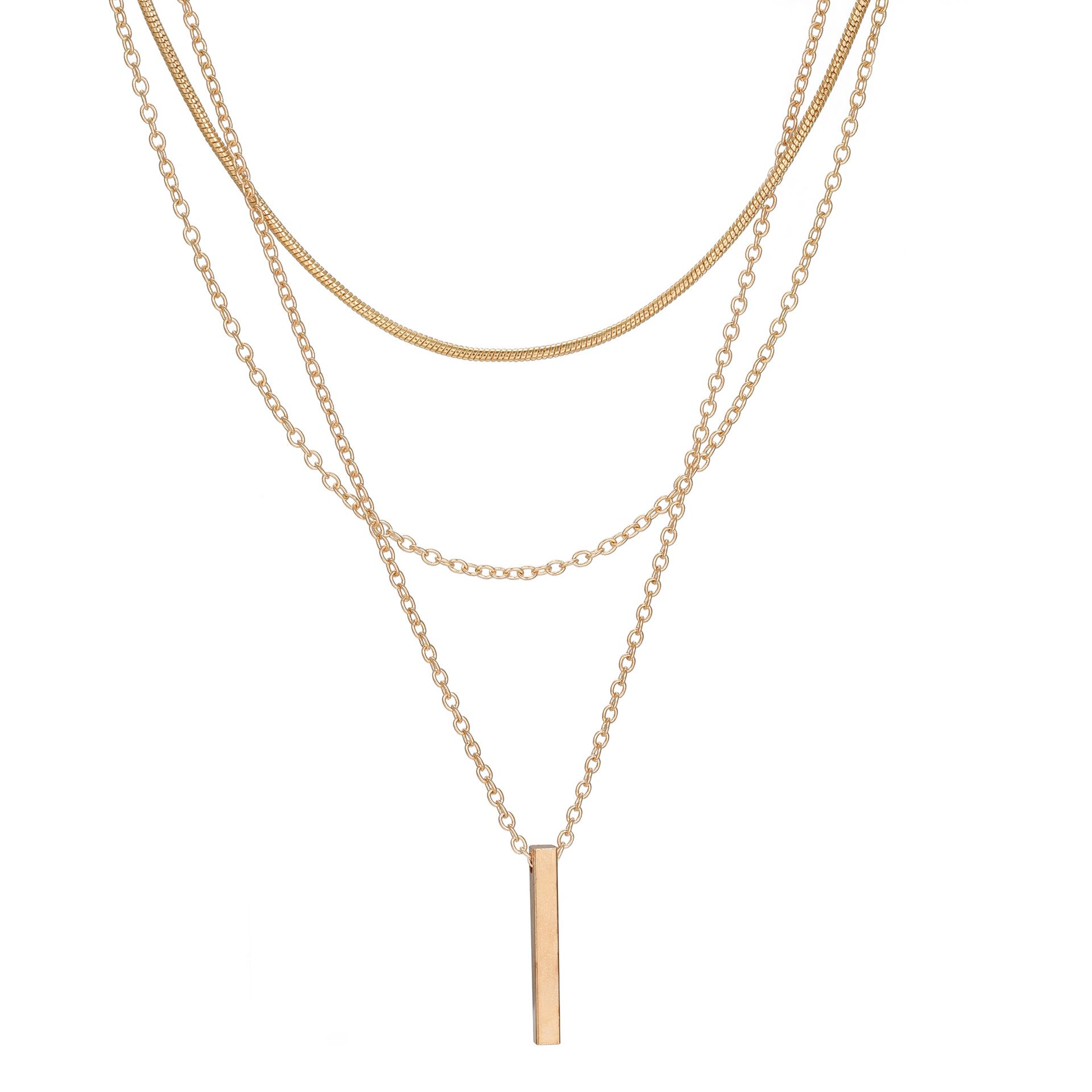 Hot Selling Personality Multi-Layer Necklace European and American Cross-border Necklace Women's Small Stick Pendant Clavicle Chain Nikkor
As