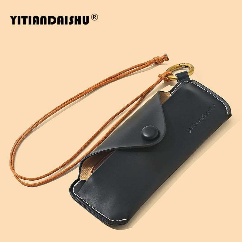 Soft leather glasses pouch portable ins glasses case sunglasses sunglasses storage bag myopia lens protection