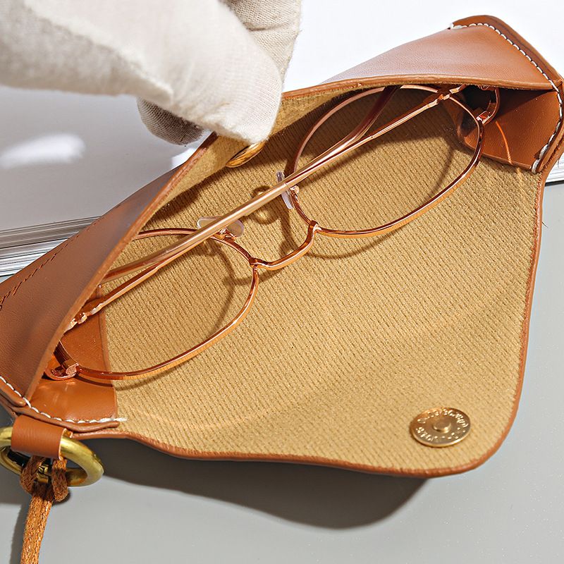 Soft leather glasses pouch portable ins glasses case sunglasses sunglasses storage bag myopia lens protection