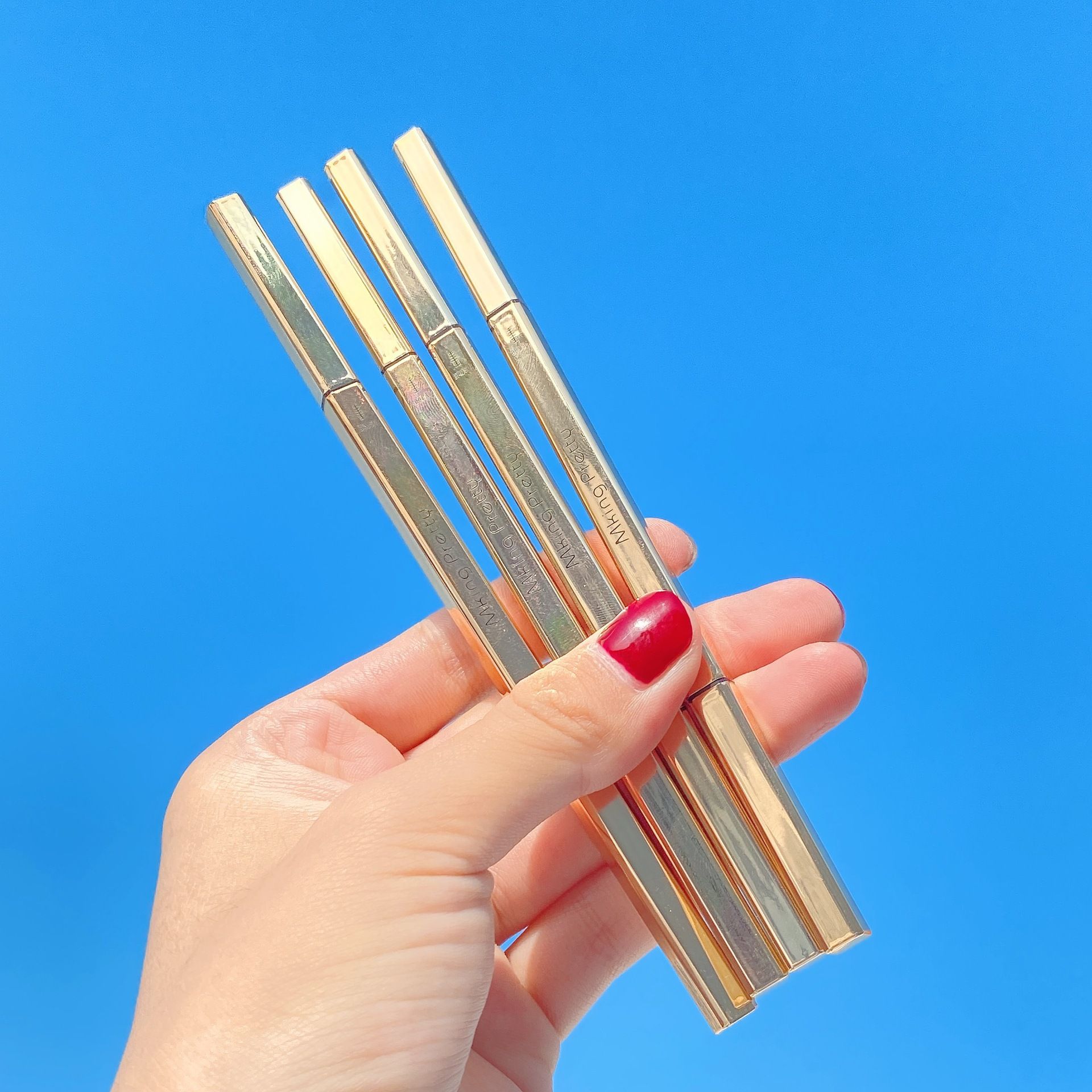 Eyebrow Pen Wild Eyebrow Waterproof Root Clear 3D Double Head Triangle Fine Head Eyebrow Pen Makeup