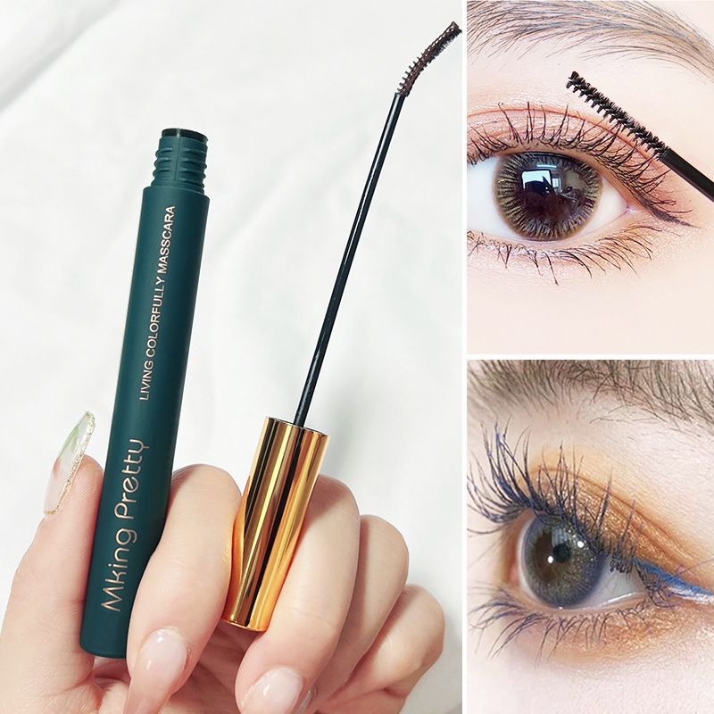 Waterproof mascara will last for a long timeMakeup Eye black cross-border super longthin brush head, durable waterproof, thick,curly and non smudging