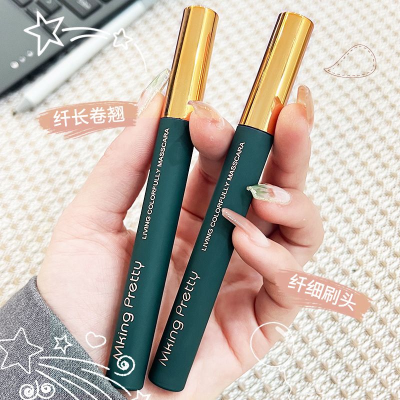 Waterproof mascara will last for a long timeMakeup Eye black cross-border super longthin brush head, durable waterproof, thick,curly and non smudging