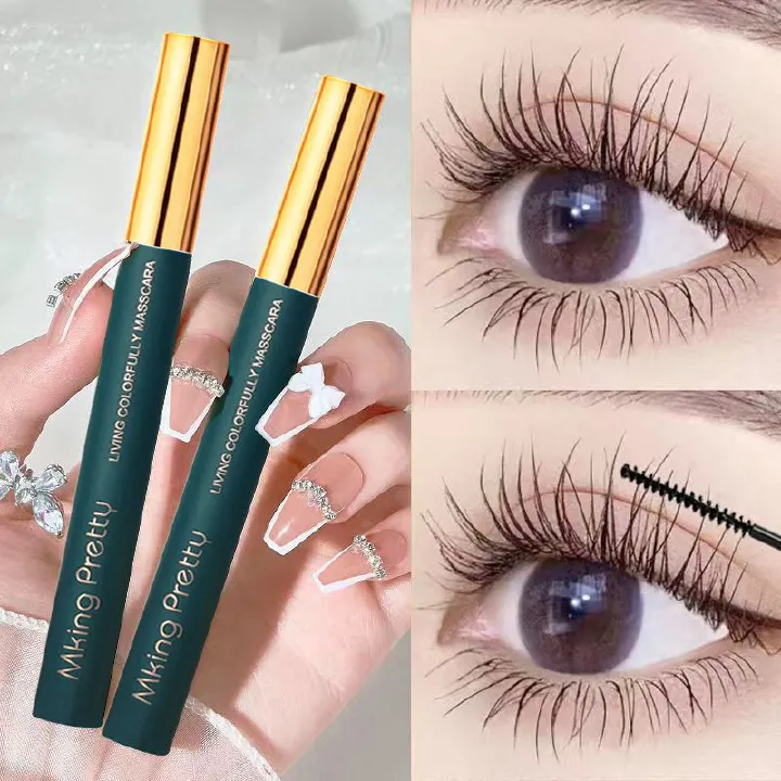 Waterproof mascara will last for a long timeMakeup Eye black cross-border super longthin brush head, durable waterproof, thick,curly and non smudging