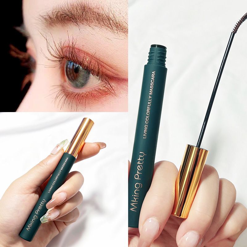 Waterproof mascara will last for a long timeMakeup Eye black cross-border super longthin brush head, durable waterproof, thick,curly and non smudging