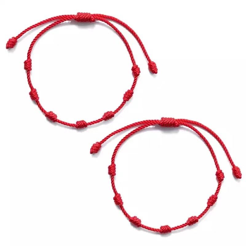 Popular 7 Knot Lucky Bracelet Simple Personality Hand-woven Adjustable Couple Friendship Bracelet, couple gifts