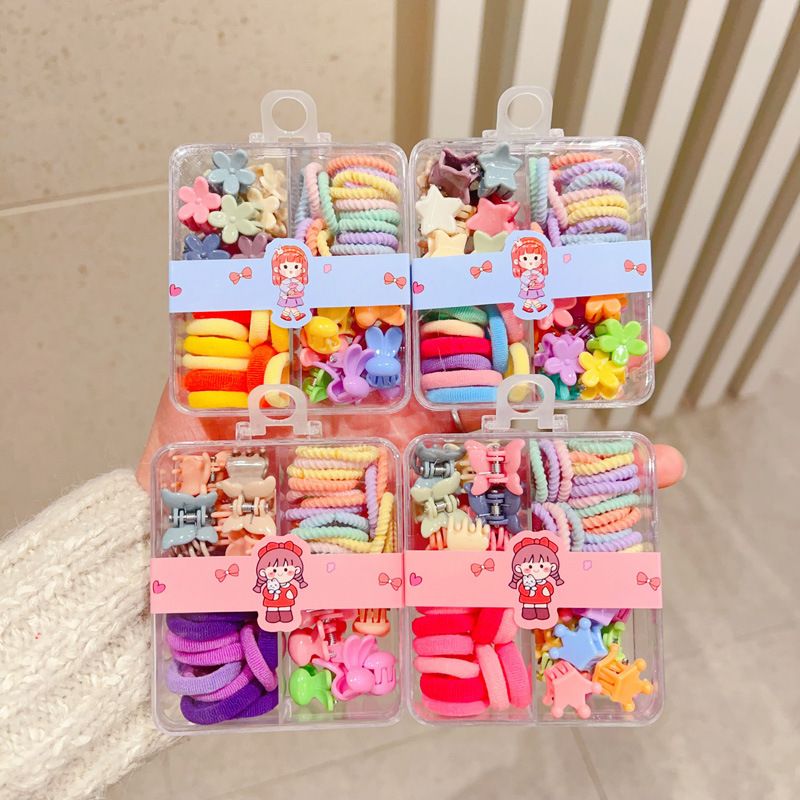 Baby Girl Hair Accessories Set, Kids Hair Ties Clips Elastics, Hair-Friendly Hair Bands for Toddlers, Children Hair Claw Clips Gift Box