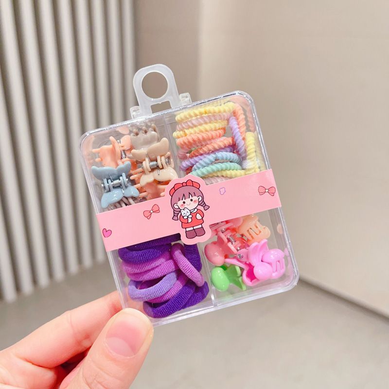 Baby Girl Hair Accessories Set, Kids Hair Ties Clips Elastics, Hair-Friendly Hair Bands for Toddlers, Children Hair Claw Clips Gift Box