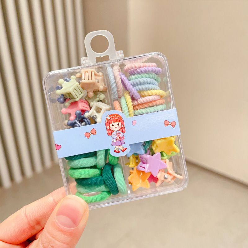 Baby Girl Hair Accessories Set, Kids Hair Ties Clips Elastics, Hair-Friendly Hair Bands for Toddlers, Children Hair Claw Clips Gift Box