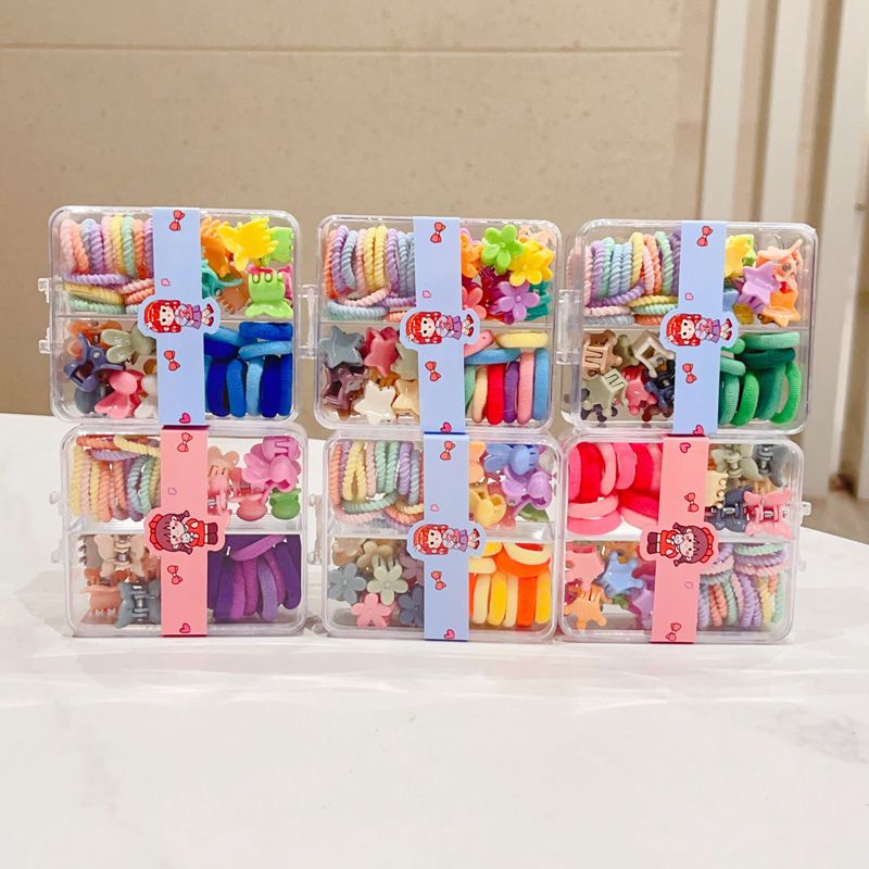 Baby Girl Hair Accessories Set, Kids Hair Ties Clips Elastics, Hair-Friendly Hair Bands for Toddlers, Children Hair Claw Clips Gift Box