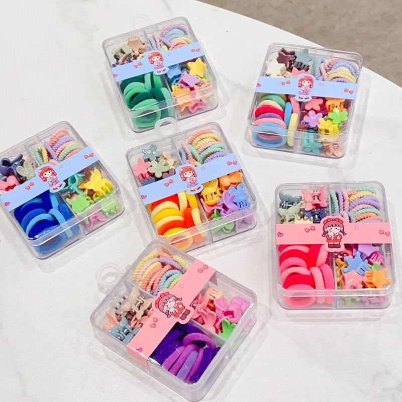 Baby Girl Hair Accessories Set, Kids Hair Ties Clips Elastics, Hair-Friendly Hair Bands for Toddlers, Children Hair Claw Clips Gift Box