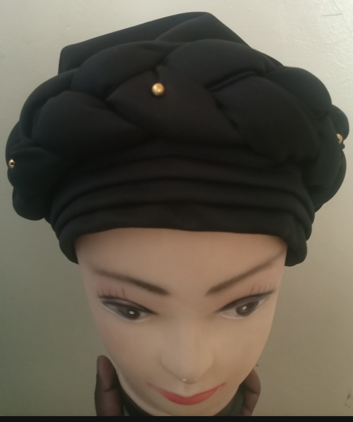 African Turban Headscarf Hat Head Wrap Twisted Head Turbans Headwear Sequin Braid Hair Cover Accessories Women and Girls