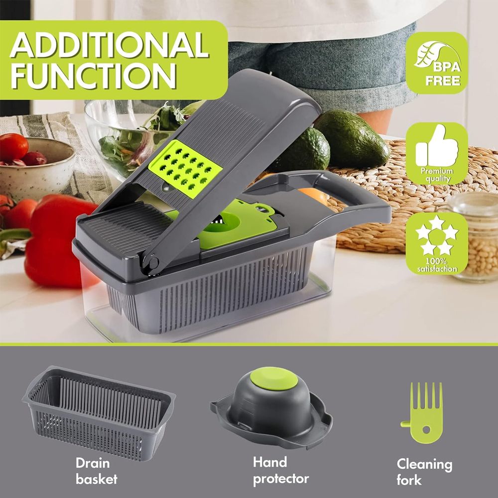 Multifunctional Manual 16 in 1 Vegetable Chopper Slicer Handheld Onion Mandoline Kitchen Dicer Chopper Vegetable Cutter