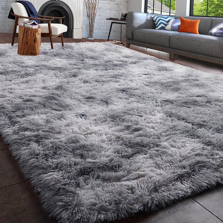 Soft Fluffy Carpet Patched Shag Area Rug 200x160cm 200x290cm Upgrade Anti-Skip Durable Rectangular Cozy Carpet High Pile Soft Throw Mat for Nursery Room Living Room