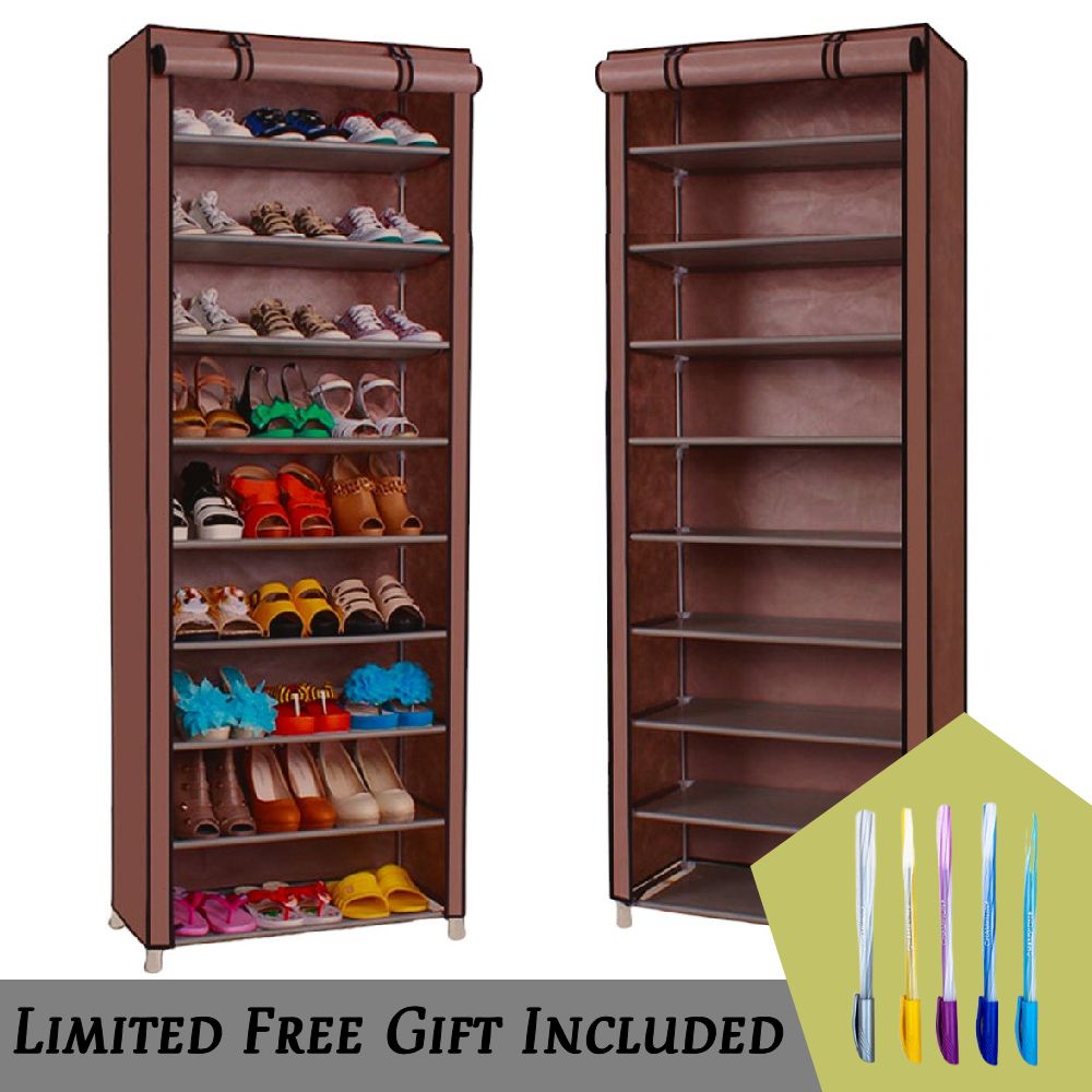 9 Layer Shoes Rack Simple Multi-Layer Household Assembly Economical Space Saving Dormitory Shoe Rack Cabinet Simple Modern Foyer Cabinet entryway