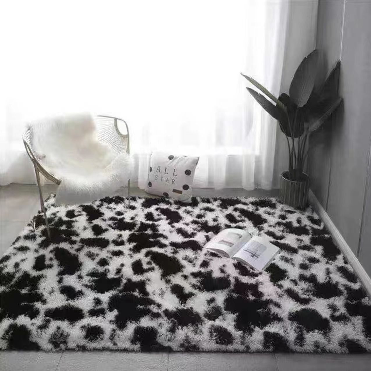 Soft Fluffy Carpet 200x230cm 200x160cm Patched Shag Area Rug Upgrade Anti-Skip Durable Rectangular Cozy Carpet High Pile Soft Throw Mat for Nursery Room Living Room