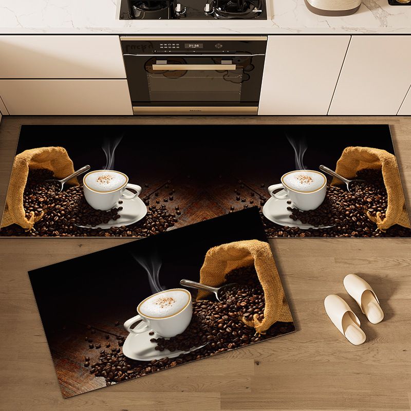 2pcs Spice Print Kitchen Rugs Soft Comfortable Mat Waterproof Non-Slip Floor Mat Runner Rug Absorbent Machine Washable Carpet Kitchen Hallway