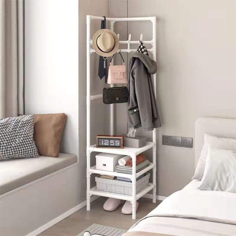 【Promotions】2 3 Layer Coat Rack Wardrobe Freestanding Closet Corner Storage Organizer for Entryway Bedroom