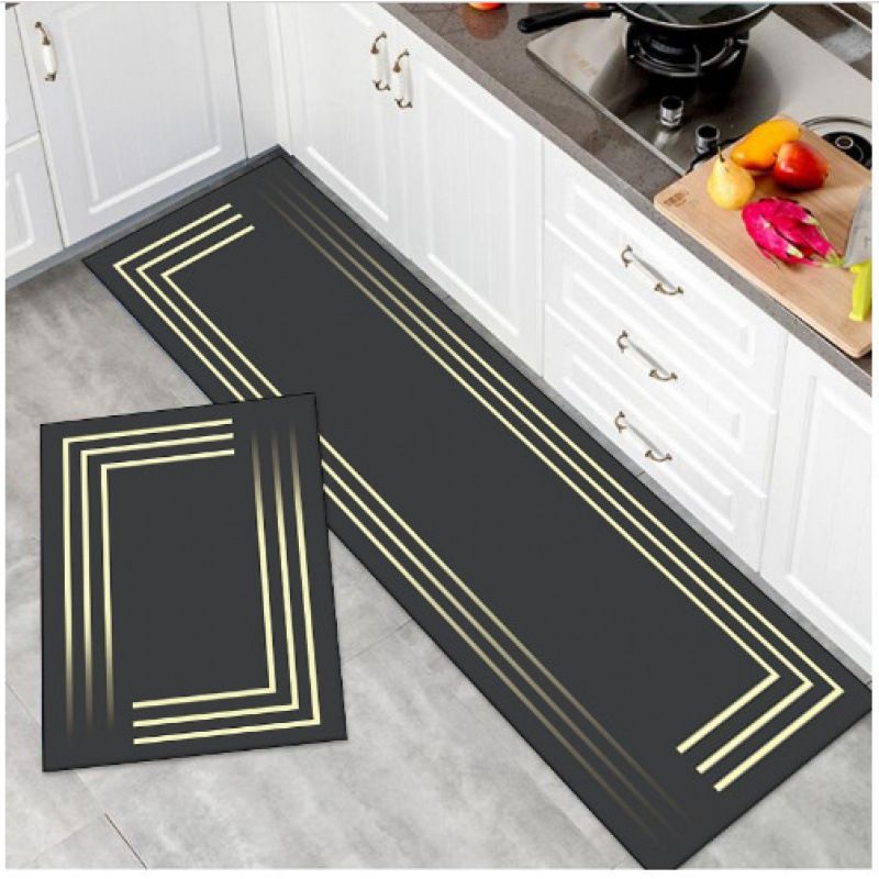 2pcs Spice Print Kitchen Rugs Soft Comfortable Mat Waterproof Non-Slip Floor Mat Runner Rug Absorbent Machine Washable Carpet Kitchen Hallway