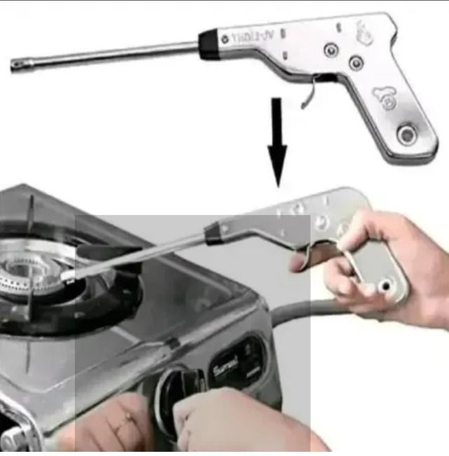 GAS LIGHTER Original Electric Igniter Spark Gas Lighter for Kitchen Stove Steel - Electronic Stove Lighter / Spark Lighter 30,000 Shots - Kitchen Gas Stove Lighter, Stainless Steel, No Batteries