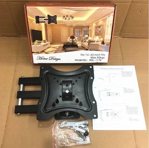 TV Wall Mount TV Stand 14″-55″ Steel Material Fixed - Swivel Solid Wall Black Quality product rotating wall bracket 14 inch to 55 inch support affordable HDL-117B