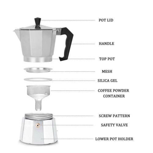 Aluminium Italian coffee maker brewing pot moka latte expreso,600 ML Aluminum Coffee Moka Pot