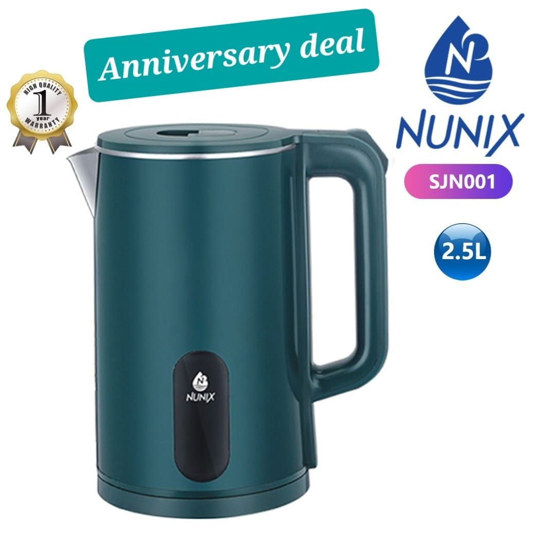 Nunix New Arrival Classic Plastic 2.5L Cordless Kettle SJN001 , Automatic Hot water Boiler or Heater Jug Auto Shutoff SJN001; Its reliable and stylish kitchen appliance, well corded for safety